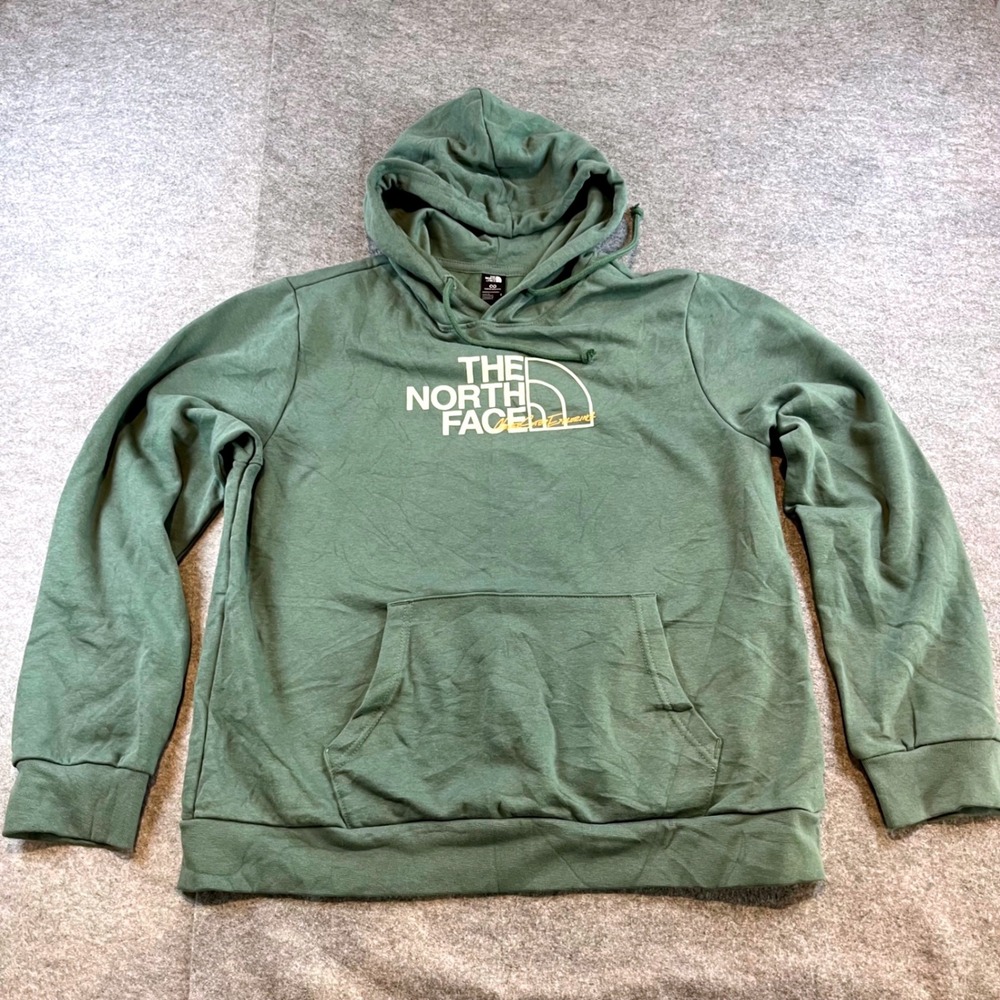 The North Face Women Circular Design Hoodie Green Gorpcore Large Fleece Pullover
